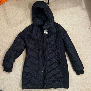 Abercrombie & Fitch Navy Quilted Puffer Coat